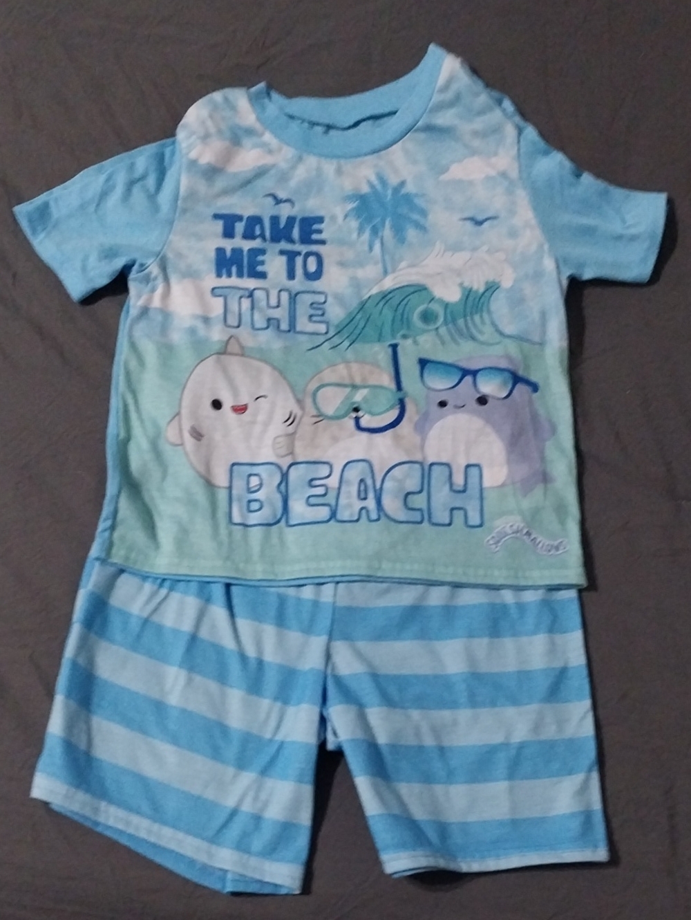 Squishmallows Light Blue Beach Graphic Pajama Set